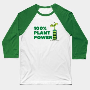 Run 100% On Plant Power Fun Vegan Baseball T-Shirt